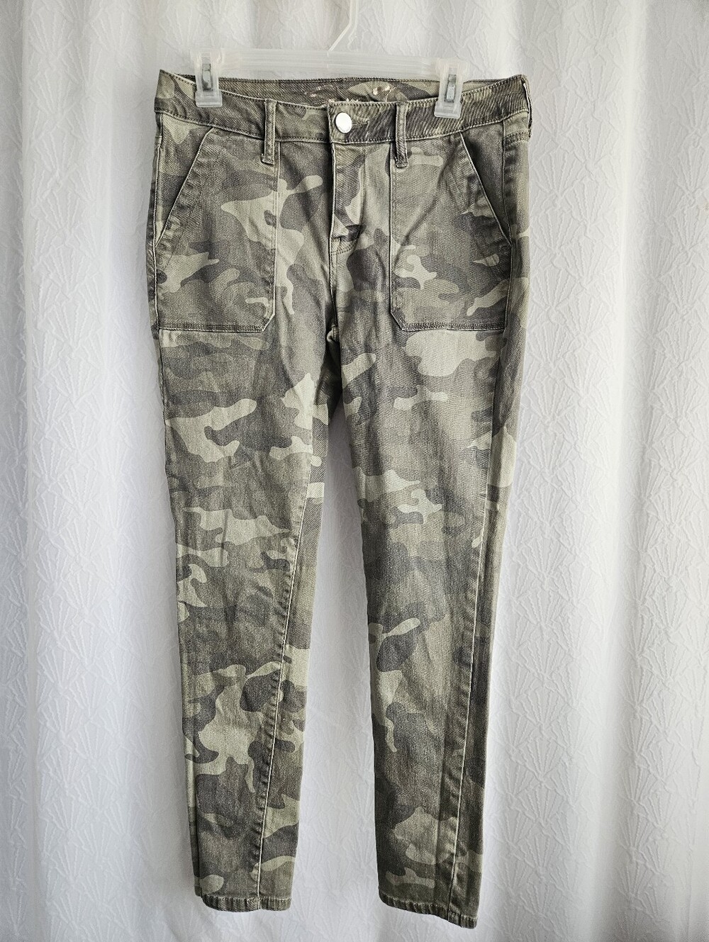 Seven7 Utility Ankle Skinny Jeans Camo Olive Green 6